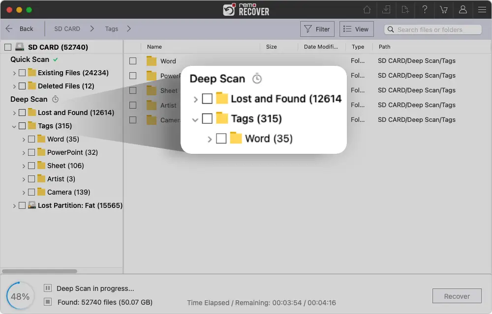 screenshot of Remo Recover for Mac